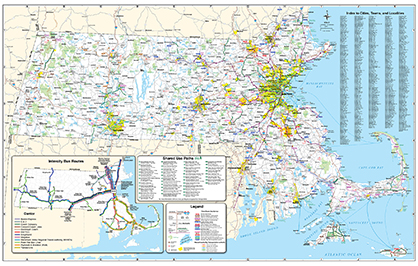 Back side of the Massachusetts Multimodal Map
